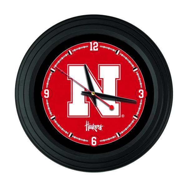 Traditional 15" University of Nebraska Traditional Wall Clock - Black - Officially Licensed - Vibrant Full Color Artwork 