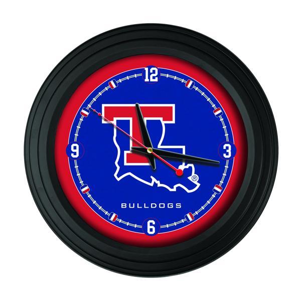 Traditional 15" Louisiana Tech University Traditional Wall Clock - Black - Officially Licensed - Vibrant Full Color Artwork 