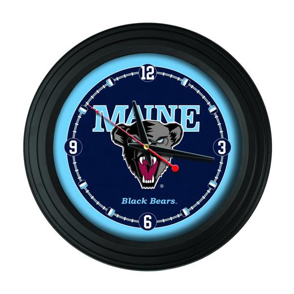 Traditional 15" University of Maine Traditional Wall Clock - Black - Officially Licensed - Vibrant Full Color Artwork 