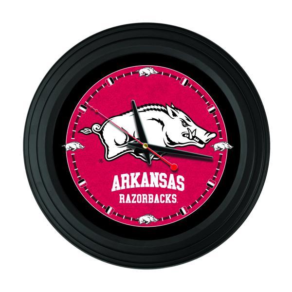 Traditional 15" University of Arkansas Traditional Wall Clock - Black - Officially Licensed - Vibrant Full Color Artwork 