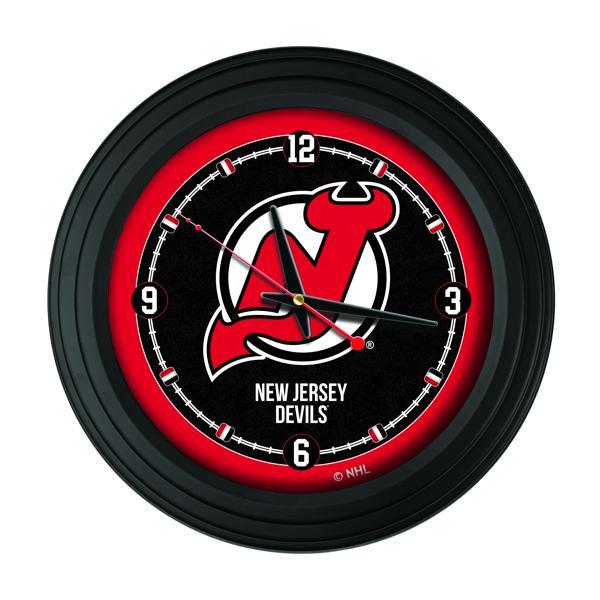 Traditional 15" New Jersey Devils Traditional Wall Clock - Black - Officially Licensed - Vibrant Full Color Artwork 