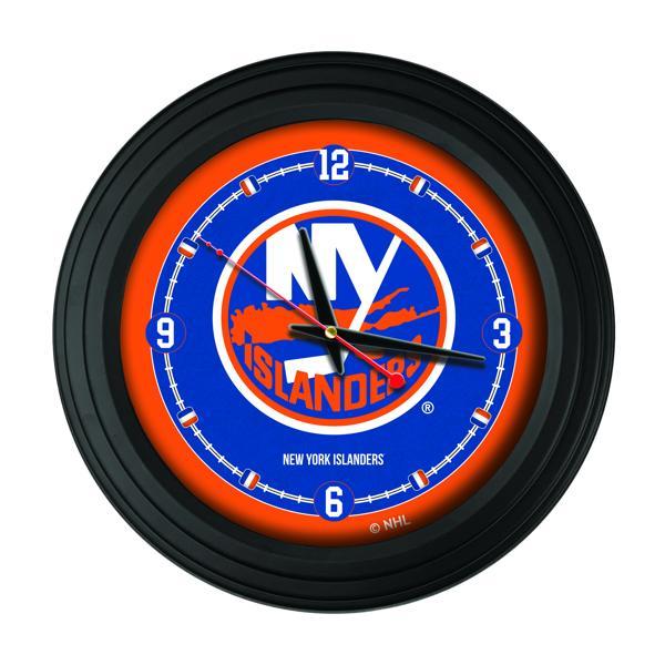 Traditional 15" New York Islanders Traditional Wall Clock - Black - Officially Licensed - Vibrant Full Color Artwork 