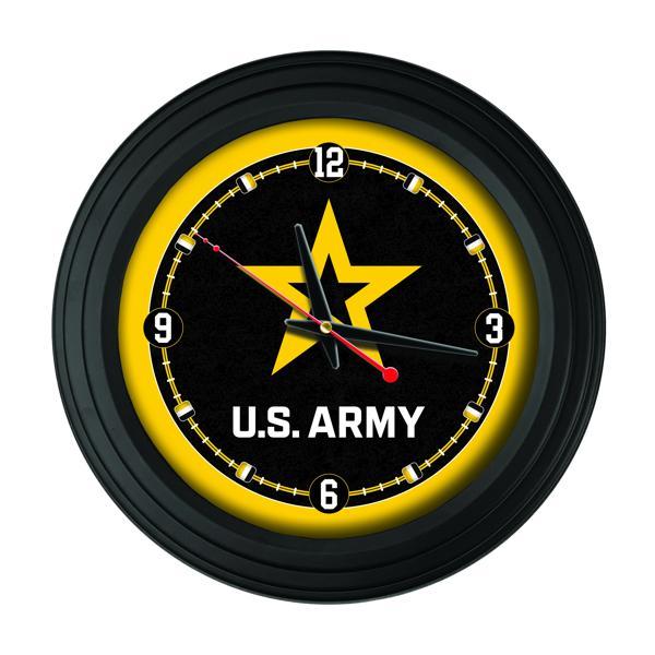 Traditional 15" United States Army Traditional Wall Clock - Black - Officially Licensed - Vibrant Full Color Artwork 