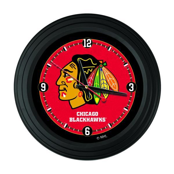 Traditional 15" Chicago Blackhawks Traditional Wall Clock - Black - Officially Licensed - Vibrant Full Color Artwork - Logo 2 