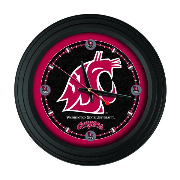 Traditional 15" Washington State University Traditional Wall Clock - Black - Officially Licensed - Vibrant Full Color Artwork 
