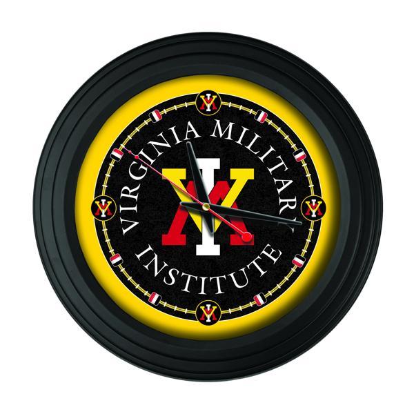 Traditional 15" Virginia Military Institute Traditional Wall Clock - Black - Officially Licensed - Vibrant Full Color Artwork 