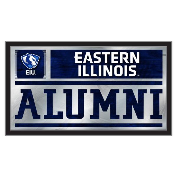 Eastern Illinois University Alumni 26" x 15" Wall Mirror - Black Wood Frame - Vibrant Full Color Artwork 