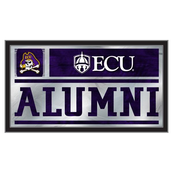 East Carolina University Alumni 26" x 15" Wall Mirror - Black Wood Frame - Vibrant Full Color Artwork 