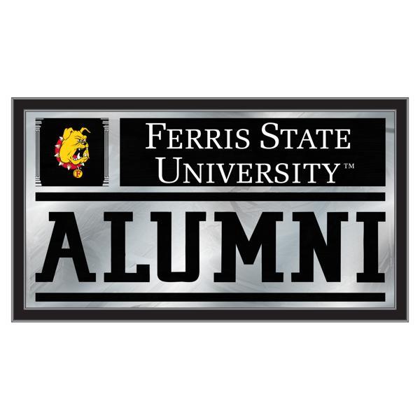 Ferris State University Alumni 26" x 15" Wall Mirror - Black Wood Frame - Vibrant Full Color Artwork 