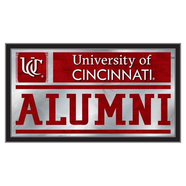 University of Cincinnati Alumni 26" x 15" Wall Mirror - Black Wood Frame - Vibrant Full Color Artwork 
