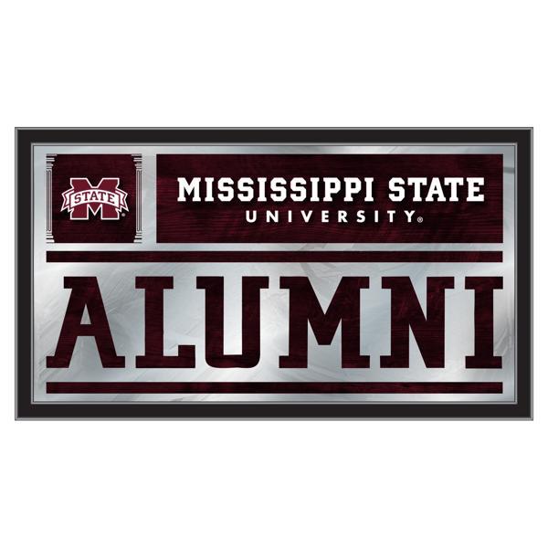 Mississippi State University Alumni 26" x 15" Wall Mirror - Black Wood Frame - Vibrant Full Color Artwork 