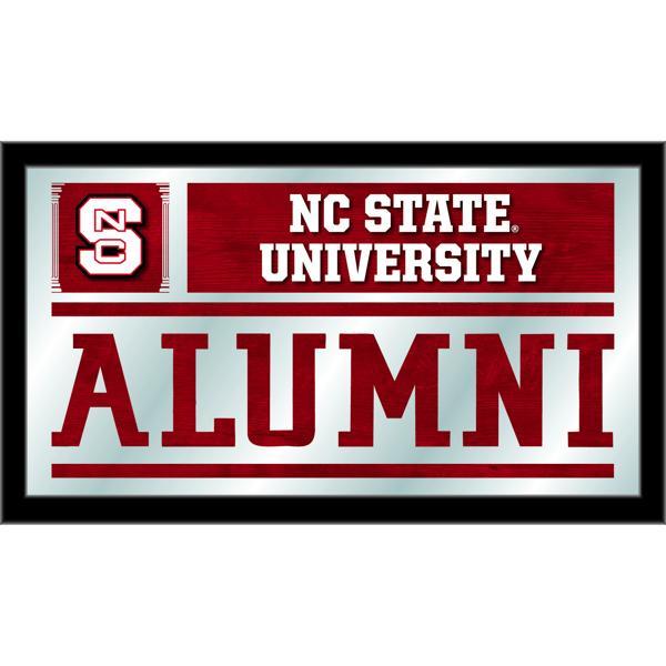 North Carolina State University Alumni 26" x 15" Wall Mirror - Black Wood Frame - Vibrant Full Color Artwork 