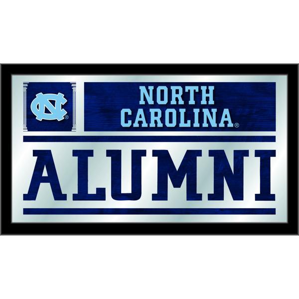 University of North Carolina Alumni 26" x 15" Wall Mirror - Black Wood Frame - Vibrant Full Color Artwork 