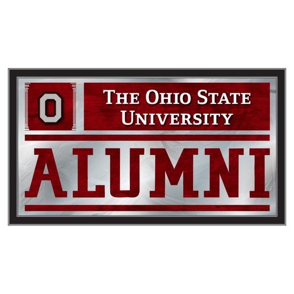 Ohio State University Alumni 26" x 15" Wall Mirror - Black Wood Frame - Vibrant Full Color Artwork 