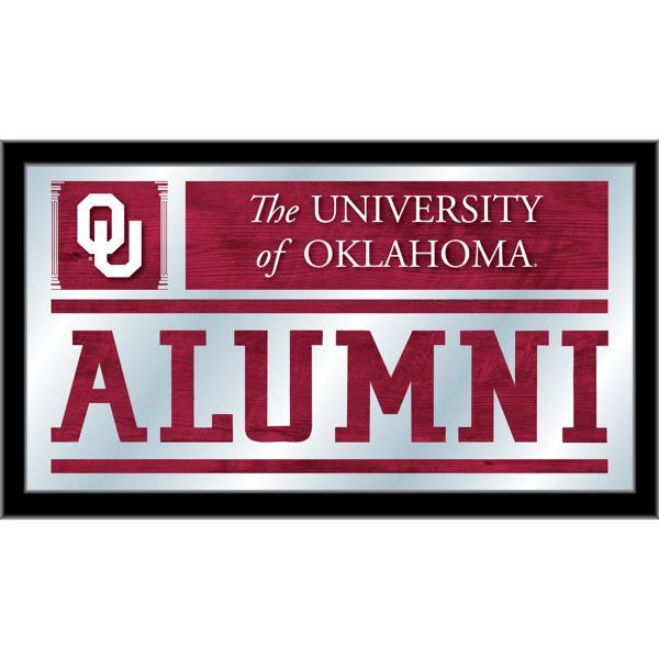 Oklahoma University Alumni 26" x 15" Wall Mirror - Black Wood Frame - Vibrant Full Color Artwork 