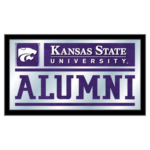 Kansas State University Alumni 26" x 15" Wall Mirror - Black Wood Frame - Vibrant Full Color Artwork 
