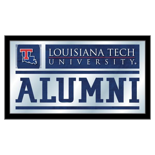 Louisiana Tech University Alumni 26" x 15" Wall Mirror - Black Wood Frame - Vibrant Full Color Artwork 