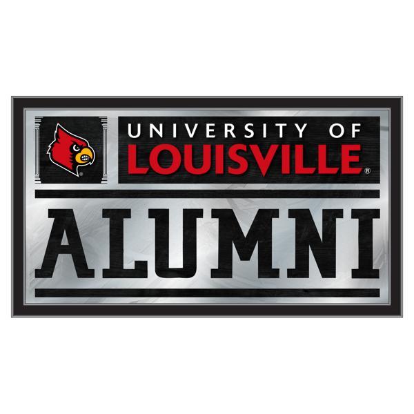 University of Louisville Alumni 26" x 15" Wall Mirror - Black Wood Frame - Vibrant Full Color Artwork 