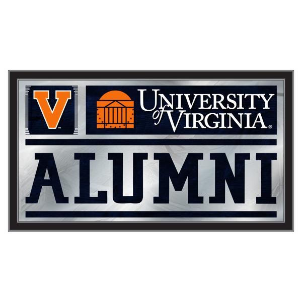 University of Virginia Alumni 26" x 15" Wall Mirror - Black Wood Frame - Vibrant Full Color Artwork 