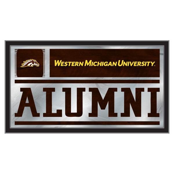 Western Michigan University Alumni 26" x 15" Wall Mirror - Black Wood Frame - Vibrant Full Color Artwork 