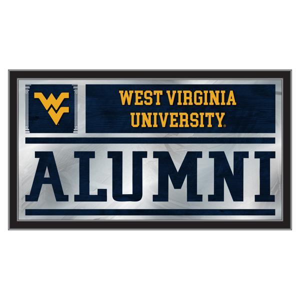 West Virginia University Alumni 26" x 15" Wall Mirror - Black Wood Frame - Vibrant Full Color Artwork 