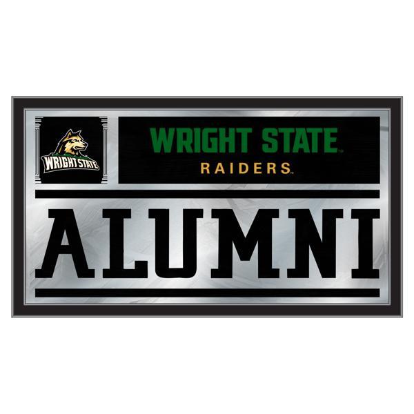 Wright State University Alumni 26" x 15" Wall Mirror - Black Wood Frame - Vibrant Full Color Artwork 