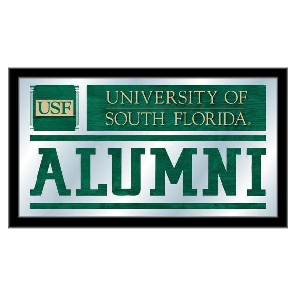 University of South Florida Alumni 26" x 15" Wall Mirror - Black Wood Frame - Vibrant Full Color Artwork 