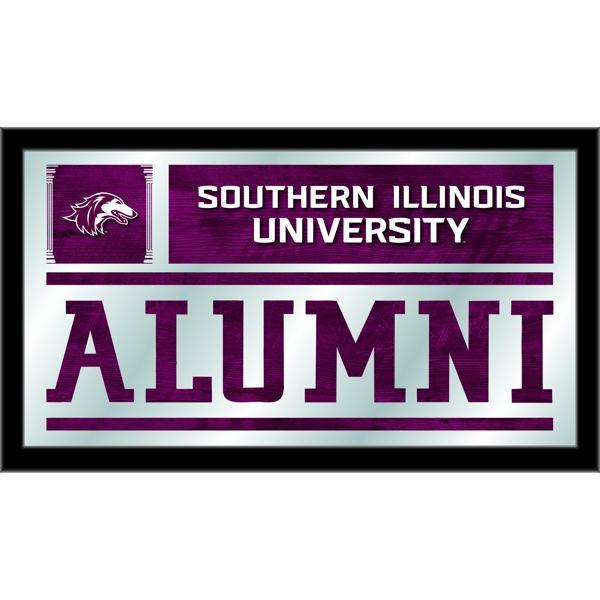 Southern Illinois University Alumni 26" x 15" Wall Mirror - Black Wood Frame - Vibrant Full Color Artwork 