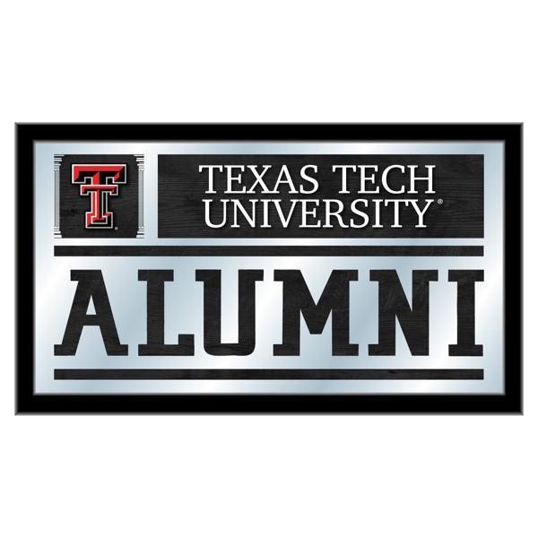 Texas Tech University Alumni 26" x 15" Wall Mirror - Black Wood Frame - Vibrant Full Color Artwork 