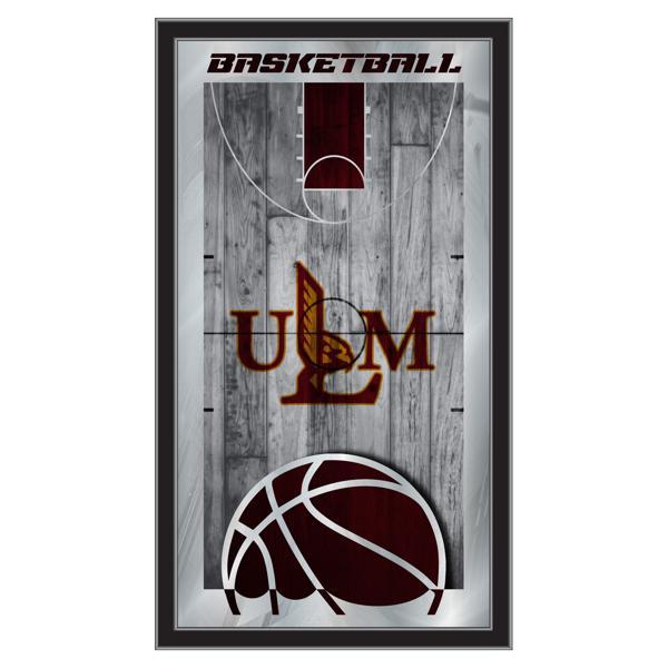 University of Louisiana at Monroe Basketball Wall Mirror - 15" x 26" - Black Wood Frame - Officially Licensed 