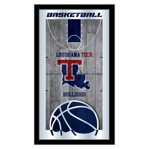 Louisiana Tech University Basketball Wall Mirror - 15" x 26" - Black Wood Frame - Officially Licensed 