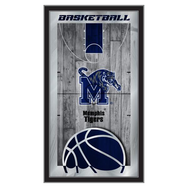 University of Memphis Basketball Wall Mirror - 15" x 26" - Black Wood Frame - Officially Licensed 