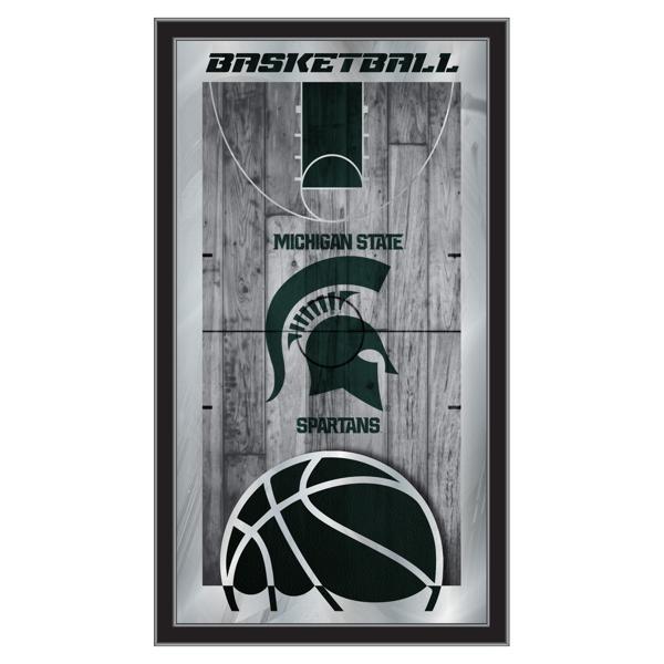 Michigan State University Basketball Wall Mirror - 15" x 26" - Black Wood Frame - Officially Licensed 