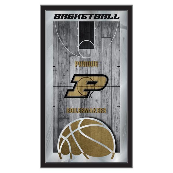 Purdue Basketball Wall Mirror - 15" x 26" - Black Wood Frame - Officially Licensed 