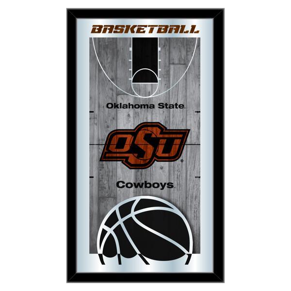 Oklahoma State University Basketball Wall Mirror - 15" x 26" - Black Wood Frame - Officially Licensed 