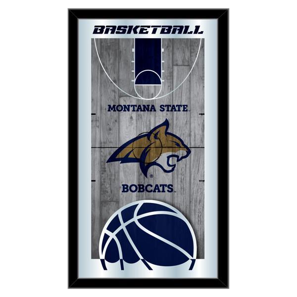 Montana State University Basketball Wall Mirror - 15" x 26" - Black Wood Frame - Officially Licensed 