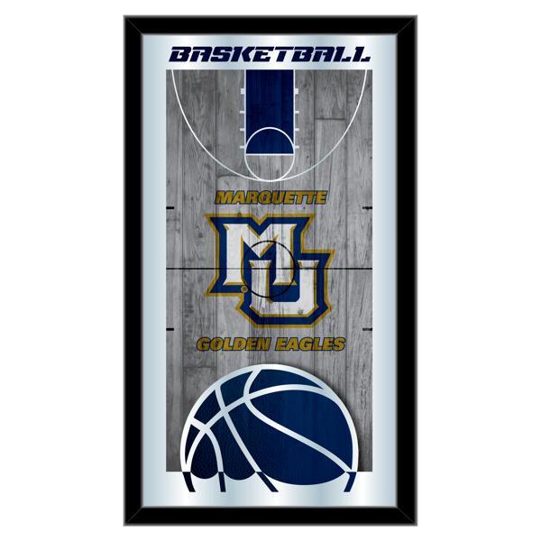 Marquette University Basketball Wall Mirror - 15" x 26" - Black Wood Frame - Officially Licensed 