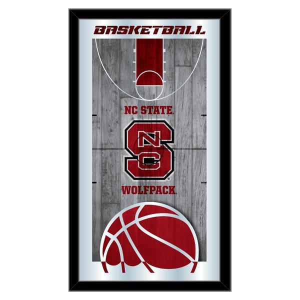 North Carolina State University Basketball Wall Mirror - 15" x 26" - Black Wood Frame - Officially Licensed 