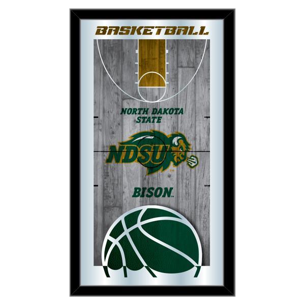 North Dakota State University Basketball Wall Mirror - 15" x 26" - Black Wood Frame - Officially Licensed - Logo 3 