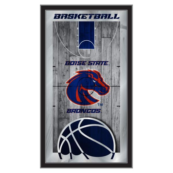 Boise State University Basketball Wall Mirror - 15" x 26" - Black Wood Frame - Officially Licensed 