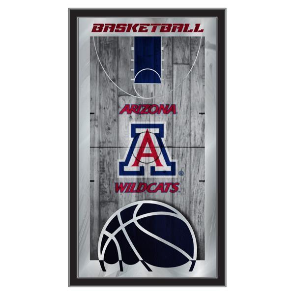 University of Arizona Basketball Wall Mirror - 15" x 26" - Black Wood Frame - Officially Licensed 