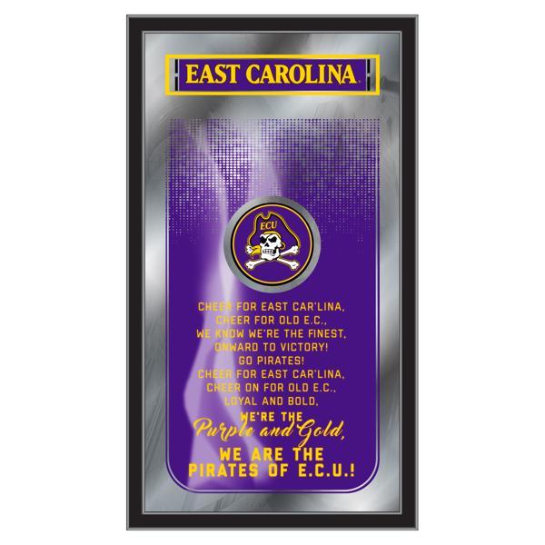 East Carolina University Fight Song 26" x 15" Wall Mirror - Vibrant Full Color Artwork - Matt Black Wood Frame 