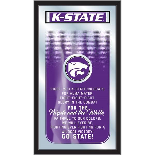 Kansas State University Fight Song 26" x 15" Wall Mirror - Vibrant Full Color Artwork - Matt Black Wood Frame 