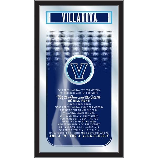 Villanova University Fight Song 26" x 15" Wall Mirror - Vibrant Full Color Artwork - Matt Black Wood Frame 