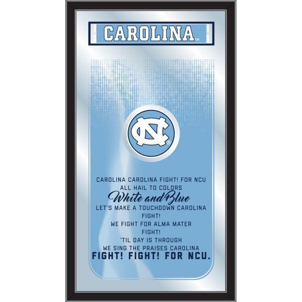 University of North Carolina Fight Song 26" x 15" Wall Mirror - Vibrant Full Color Artwork - Matt Black Wood Frame 