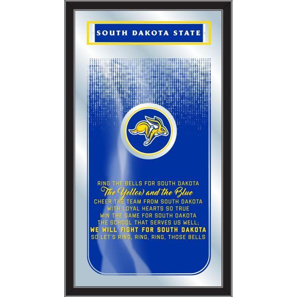 South Dakota State University Fight Song 26" x 15" Wall Mirror - Vibrant Full Color Artwork - Matt Black Wood Frame 