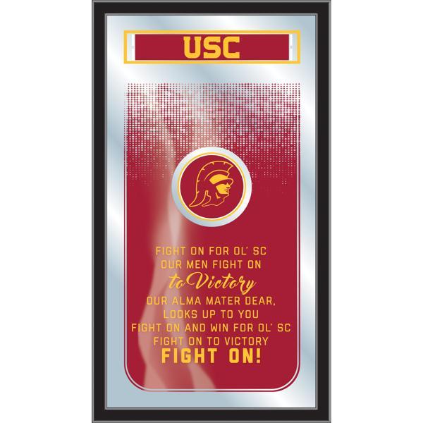 University of Southern California Fight Song 26" x 15" Wall Mirror - Vibrant Full Color Artwork - Matt Black Wood Frame 