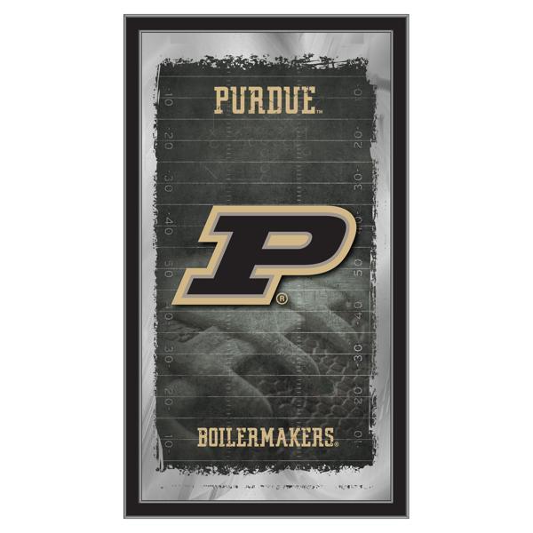 Purdue 15" x 26" Football Wall Mirror - Black Wood Frame - Officially Licensed 