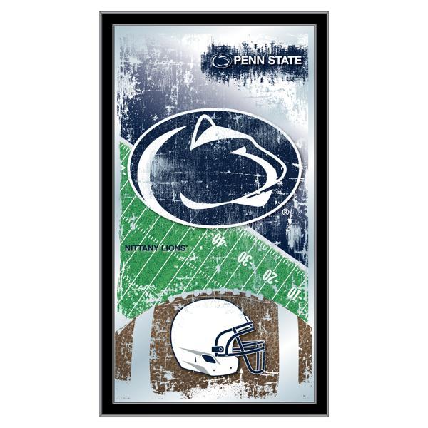 Pennsylvania State University 15" x 26" Football Wall Mirror - Black Wood Frame - Officially Licensed 