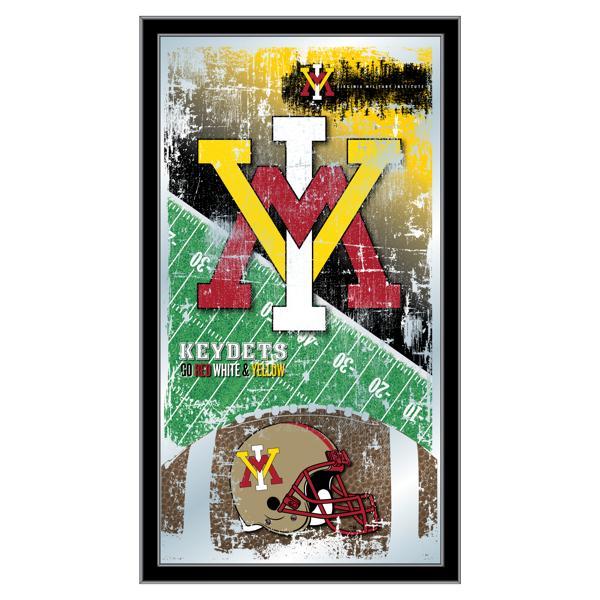 Virginia Military Institute 15" x 26" Football Wall Mirror - Black Wood Frame - Officially Licensed 